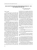 BÁO CÁO KẾT QUẢ KHOA HỌC CÔNG NGHỆ GIAI ĐOẠN 2011 - 2013 CỦA VIỆN BẢO VỆ THỰC VẬT