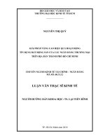 Giải pháp nâng cao hoạt động tín dụng bất động sản của các ngân hàng thương mại trên địa bàn TPHCM  Luận văn thạc sĩ