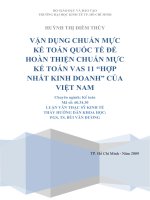 Vận dụng chuẩn mực kế toán quốc tế để hoàn thiện chuẩn mực kế toán VAS 11 hợp nhất kinh doanh của Việt Nam