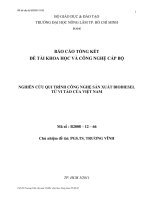 Đề tài khoa học công nghệ cấp 4 nghiên cứu quy trình công nghệ sản xuất biodiesel từ vi tảo của việt nam