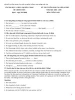 BỘ ĐỀ TUYỂN SINH VÀO LỚP 10 MÔN TIẾNG ANH KÈM ĐÁP ÁN