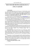 Quản trị chiến lược- Phân tích môi trường kinh doanh của công ty Kinh Đô.