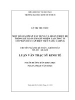 Một số giải pháp xây dựng và hoàn thiện hệ thống kế toán trách nhiệm tại Công ty cổ phần dây cáp điện Việt Nam (CADIVI)