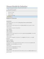 Present Modals for Deduction