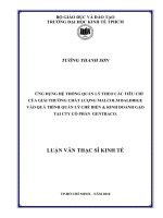Ứng dụng hệ thống quản lý theo các tiêu chí của giải thưởng chất lượng Malcolm Baldrige vào quá trình quản lý chế biến và kinh doanh gạo tại công ty cổ phần Gentraco