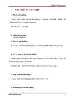 luận văn quản trị kinh doanh TÌNH HÌNH KINH DOANH TẠI CÔNG TY TNHH THƯƠNG MẠI VÀ DỊCH VỤ THÌNH THÁI