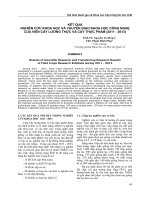 KẾT QUẢ NGHIÊN CỨU KHOA HỌC VÀ CHUYỂN GIAO KHOA HỌC CÔNG NGHỆ CỦA VIỆN CÂY LƯƠNG THỰC VÀ CÂY THỰC PHẨM (2011 - 2013)