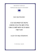 Các giải pháp xây dựng chuỗi cung ứng bền vững cho cà phê nhân xuất khẩu Việt Nam
