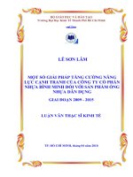 Một số giải pháp tăng cường năng lực cạnh tranh của công ty cổ phần nhựa Bình Minh với sản phẩm ống nhựa dân dụng giai đoạn 2009 - 2015