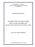 Giải pháp nâng cao chất lượng cho vay mua bất động sản tại ngân hàng thương mại cổ phần Á Châu