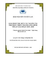 Giải pháp thu hút các nguồn tài trợ phát triển thanh long Bình Thuận giai đoạn 2010 - 2020