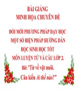 BÀI GIẢNG MINH HỌA CHUYÊN ĐỀ: ĐỔI MỚI PHƯƠNG PHÁP DẠY HỌC   MỘT SỐ BIỆN PHÁP HƯỚNG DẪN  HỌC SINH HỌC TỐT  MÔN LUYỆN TỪ VÀ CÂU LỚP 2. Bài: “Từ về vật nuôi.  Câu kiểu Ai thế nào?”