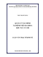 Quản lý tài chính tại bệnh viện đa khoa khu vực Củ Chi