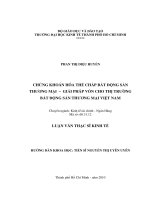 Chứng khoán hóa thế chấp bất động sản thương mại - Giải pháp vốn cho thị trường bất động sản thương mại Việt Nam  Luận văn thạc sĩ