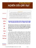 nghiên cứu giáo dục xếp hạng đại học và kiểm định chất lượng