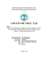 luận văn quản trị kinh doanh  Một số giải pháp hoàn thiện kênh phân phối của công ty TNHH một thành viên Việt Nam kỹ nghệ súc sản (VISSAN) – Chi nhánh VISSAN HÀ Nộ