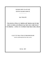 ứng dụng công cụ thống kê trong quản trị chất lượng sản phẩm tại nhà máy ghế xoay văn phòng – công ty cổ phần nội thất hòa phát