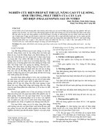 Nghiên cứu biện pháp kỹ thuật, nâng cao tỷ lệ sống, sinh trưởng, phát triển của cây lan hồ điệp (phalaenopsis) sau in vitro