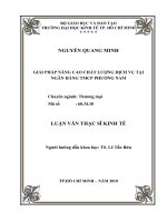 Giải pháp nâng cao chất lượng dịch vụ tại Ngân hàng thương mại cổ phần Phương Nam  Luận văn thạc sĩ