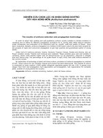 NGHIÊN CỨU CHỌN LỌC VÀ NHÂN GIỐNG INVITRO