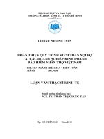 Hoàn thiện quy trình kiểm toán nội bộ tại các daonh nghiệp kinh doanh bảo hiểm nhân thọ Việt Nam