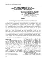 THỰC TRẠNG SẢN XUẤT VÀ KẾT QUẢ nghiên cứu chọn tạo giống lúa tẻ thơm cho vùng đồng bằng sông hồng
