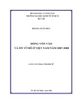 Dòng vốn vào và ổn vĩ mô ở Việt Nam năm 2007-2008  Luận văn thạc sĩ