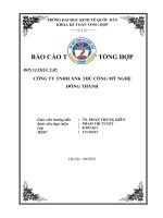Báo cáo tổng hợp về Tổ chức kế toán tại công ty TNHH XNK thủ công mỹ nghệ Đông Thành