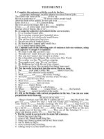 Bài tập theo bài tiếng anh lớp 8 (Unit 1)