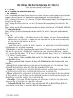 hệ thống câu hỏi ôn tập Ngữ văn 12