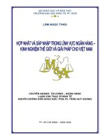 Hợp nhất và sáp nhập trong lĩnh vực ngân hàng - Kinh nghiệm thế giới và giải pháp cho Việt Nam