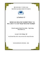 Định giá doanh nghiệp phục vụ mua bán và sáp nhập doanh nghiệp