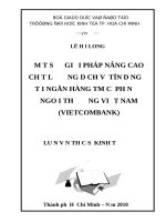 Một số giải pháp nâng cao chất lượng dịch vụ tín dụng tại ngân hàng thương mại cổ phần ngoại thương Việt Nam (Vietcombank)