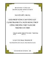 Giải pháp nâng cao năng lực cạnh tranh của ngân hàng TMCP công thương Việt Nam chi nhánh Cần Thơ