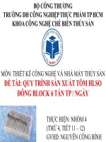 ĐỀ TÀI QUY TRÌNH SẢN XUẤT TÔM HLSO ĐÔNG BLOCK 6 TẤN TP-NGÀY