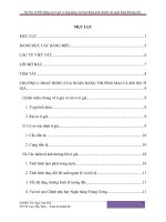 luận văn quản trị kinh doanh Dự báo sự biến động của tỉ giá và ứng dụng vào hoạt động kinh doanh của ngân hàng thương mại