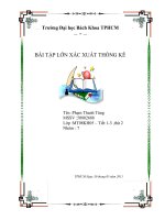 ĐHBK HCM-BÀI TẬP LỚN XÁC XUẤT THỐNG KÊ