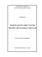 Ứng dụng quyền chọn vào thị trường chúng khoán Việt Nam  Luận văn thạc sĩ