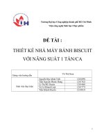 ĐỀ TÀI-THIẾT KẾ NHÀ MÁY BÁNH BISCUIT VỚI NĂNG SUẤT 1 TẤN-CA