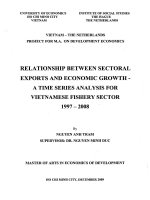 Relationship between sectoral exports and economic growth A time series analysis for Vietnamese fishery sector 1997-2008