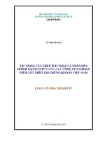 Tác động của thuế thu nhập cá nhân đến chính sách cổ tức của các công ty cổ phần niêm yết trên thị trường chứng khoán Việt Nam