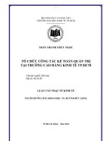 Tổ chức công tác kế toán quản trị tại trường cao đẳng kinh tế TPHCM  Luận văn thạc sĩ