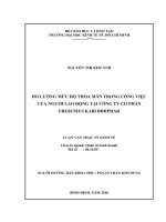 Đo lường mức độ thỏa mãn trong công việc của người lao động tại Công ty Cổ phần Fresenius Kabi Bidiphar  Luận văn thạc sĩ