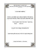 Nâng cao hiệu quả hoạt động tín dụng tại ngân hàng TMCP Sài Gòn Thương Tín  Luận văn thạc sĩ