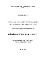 luận văn quản trị kinh doanh  Chính sách phát triển thương mại của Sở Thương mại Thủ đô Phnom Penh