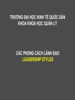 Slide môn quản lý học: Phong cách nhà lãnh đạo