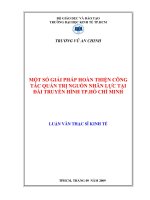 Một số giải pháp hoàn thiện công tác quản trị nguồn nhân lực tại đài truyền hình TP. Hồ Chí Minh