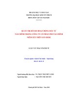 Quản trị rủi ro hoạt động đầu tư tài chính trong công ty cổ phần phi tài chính niêm yết trên sàn Hose