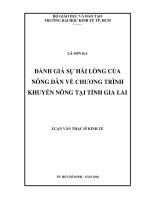 Đánh giá sự hài lòng của nông dân về chương trình khuyến nông tại tỉnh Gia Lai