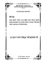 Giải pháp nâng cao hiệu quả hoạt động kinh doanh của ngân hàng ngoại thương Việt Nam sau cổ phần hóa